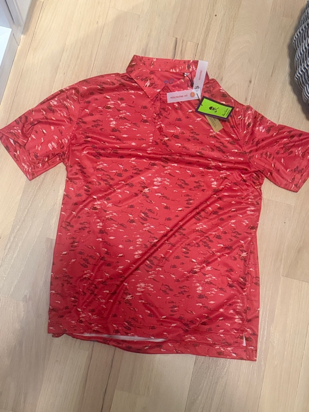 Robert Graham Red Printed Short-Sleeve Polo